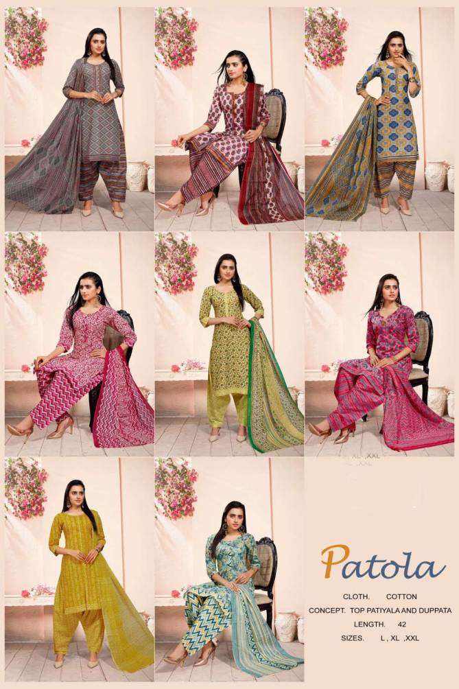 Beauty Queen Patola Cotton Printed Ethnic Wear Kurti With Pant And Dupatta Readymade Suit Collection